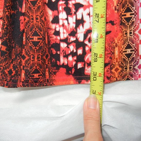 2 Piece Skirt Set Medium Sleeveless Crew Neck Top Midi Vintage Stretch Graphic - Picture 9 of 12